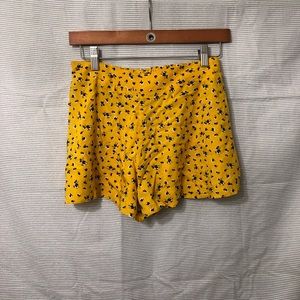 Flowy Yellow Floral Shorts